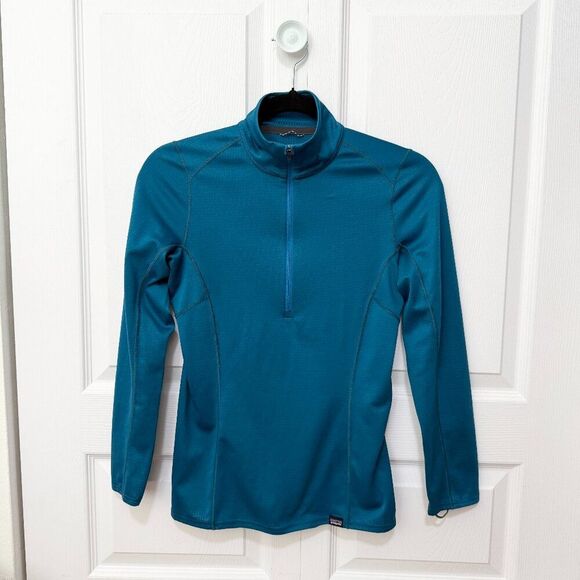 Women Patagonia Midweight Capilene Baselayer 1/4 Zip Pullover Marine Blue XXS - Picture 2 of 10